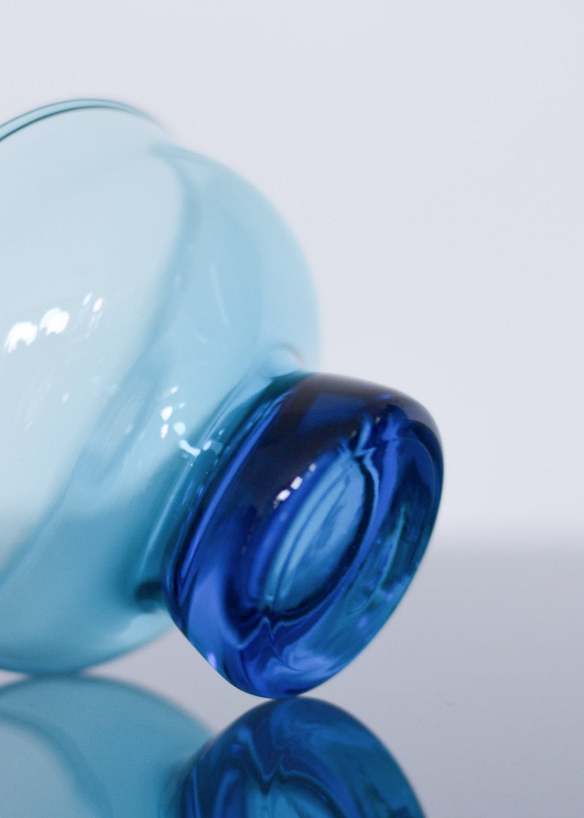 Set of 2 1970s Anchor Hocking Blue Glass Small Dessert Bowls